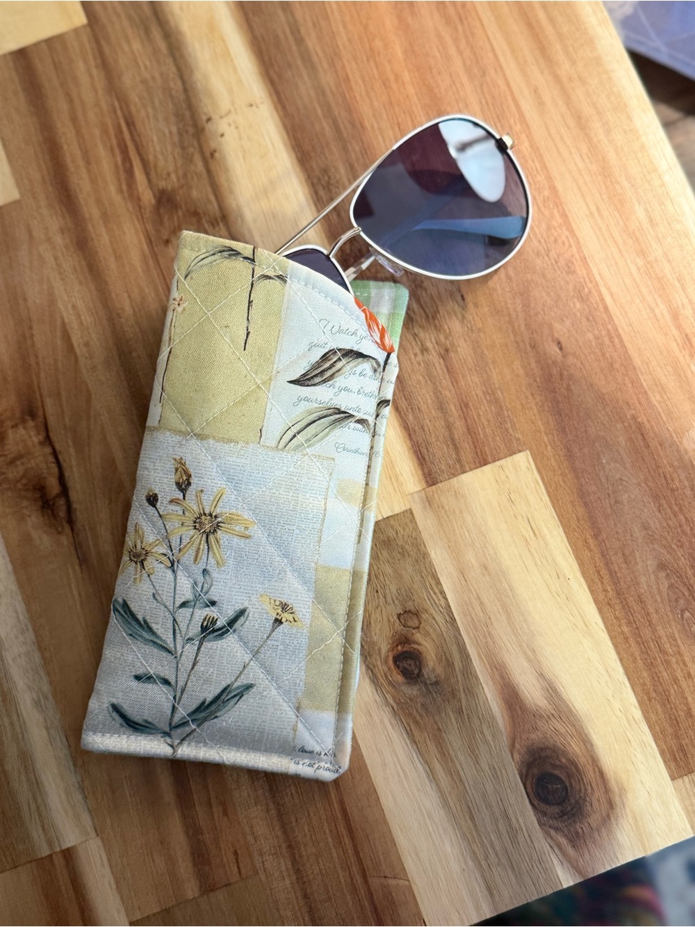 Floral Quilted Sunglasses Sleeve